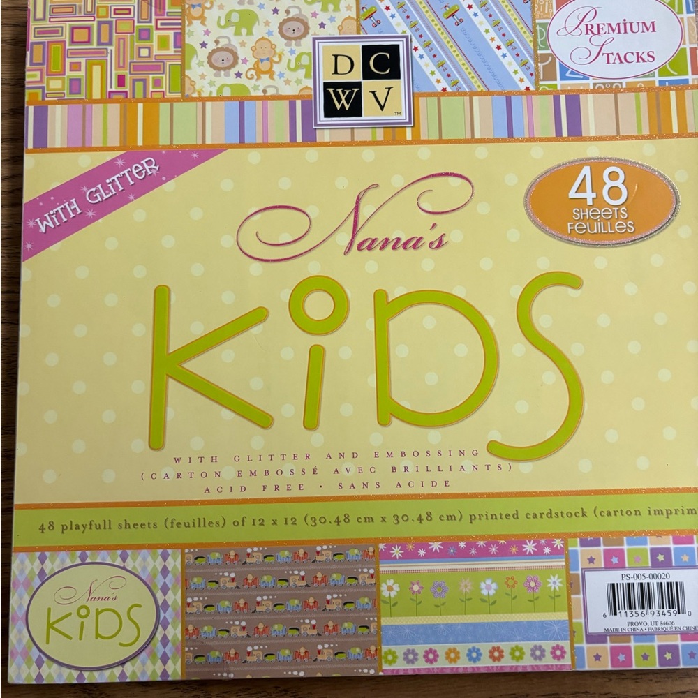 Nana's Kids Cardstock with Glitter - scrapbook paper
